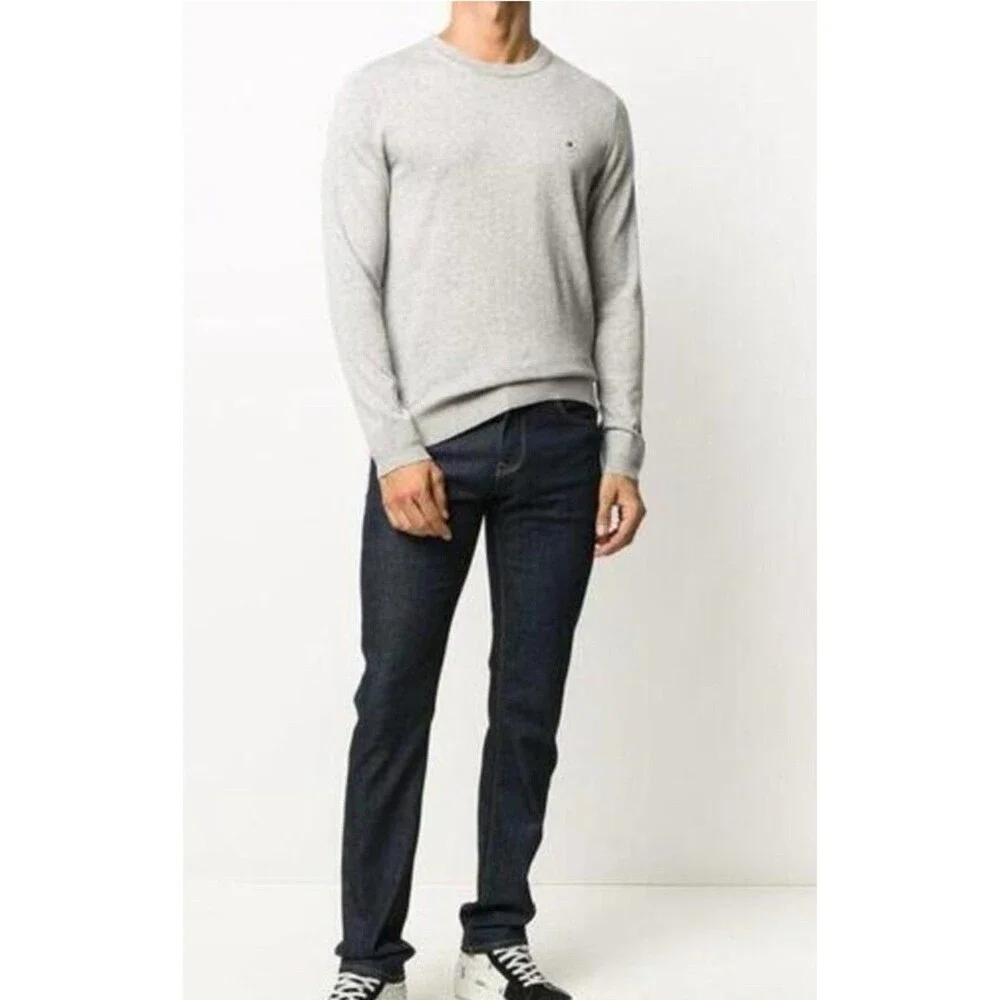 Tommy Hilfiger Pullover light Sweater Mens Size XXL Gray core Long Sleeves - Picture 1 of 15
